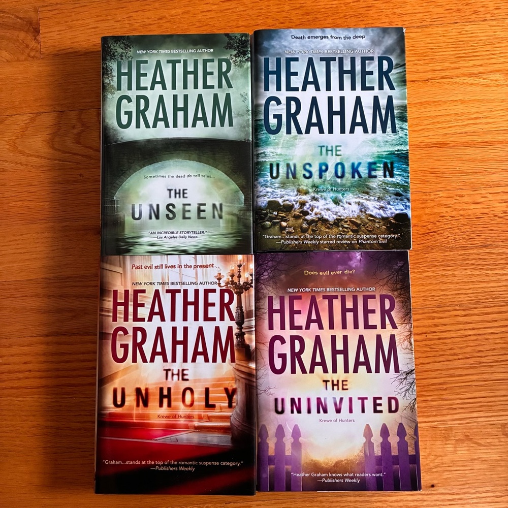 Heather Graham Lot of 4 Hardcover Books Unseen Unspoken Unholy Uninvited Read